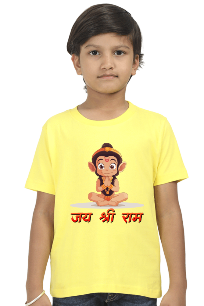 Hanuman Bhakti Round Neck Half Sleeve Classic T-Shirts for Boy Vastrdhamm