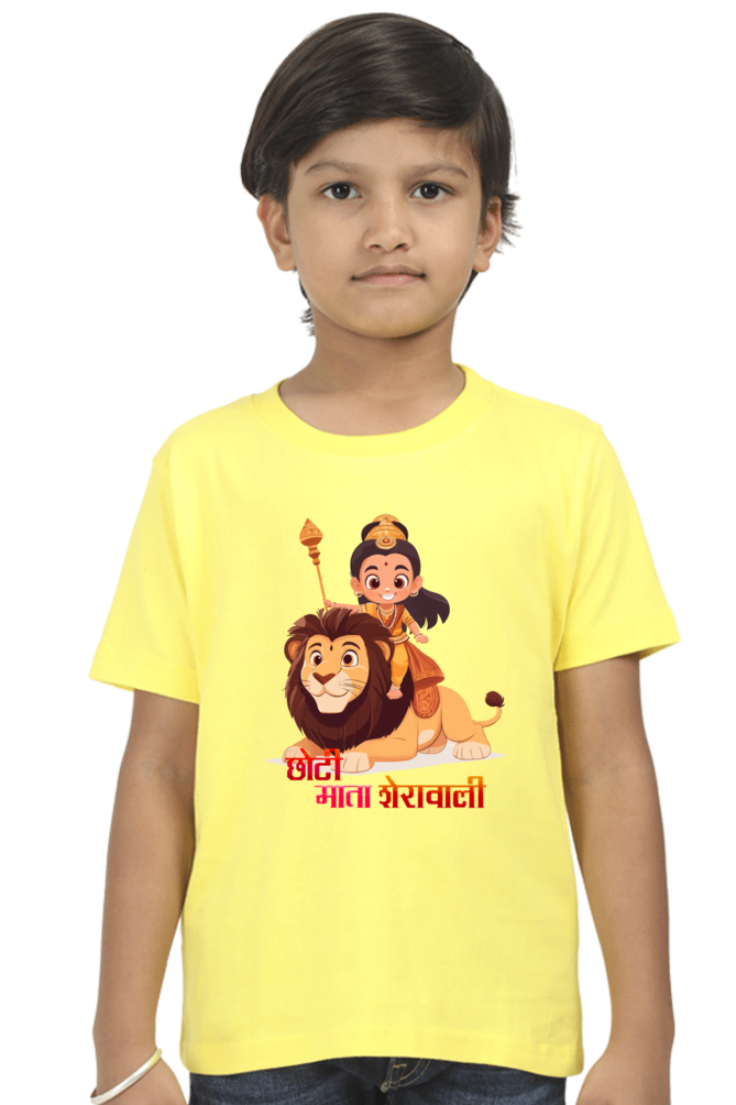 Durga Protector Round Neck Half Sleeve Classic T-Shirts for Boy Vastrdhamm