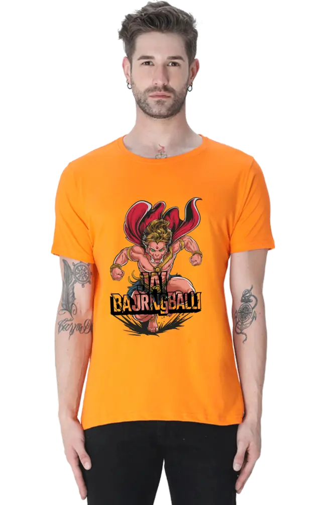 Jai Bajrang Bali Unleashing Divine Power T-Shirt | Regular Fit Vastrdhamm