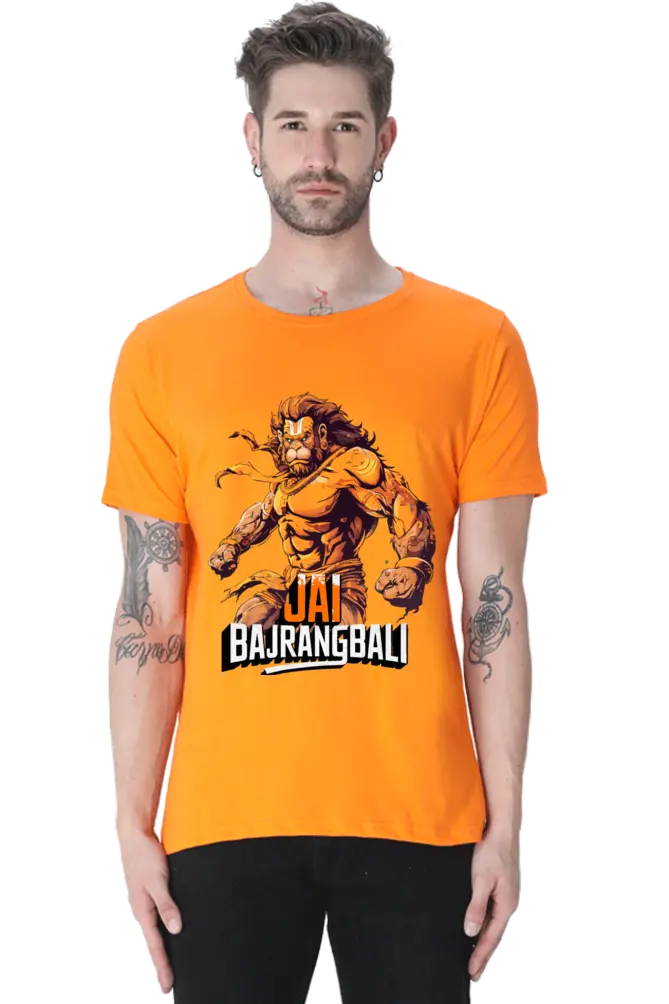 Jay Bajrang Bali The Mighty Protector T-Shirt | Regular Fit Vastrdhamm