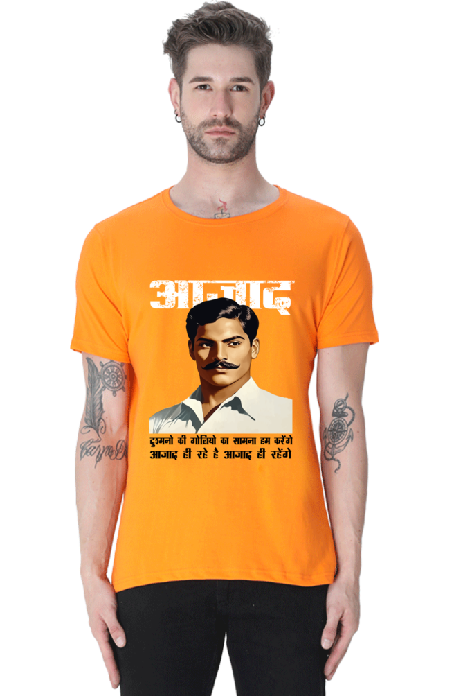 Chandra Shekhar Azad Spirit Round Neck Half Sleeve Classic T-Shirts for Men Vastrdhamm