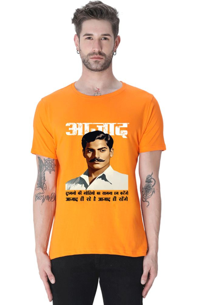 Chandra Shekhar Azad Spirit Round Neck Half Sleeve Classic T-Shirts for Men Vastrdhamm