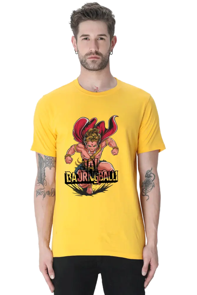 Jai Bajrang Bali Unleashing Divine Power T-Shirt | Regular Fit Vastrdhamm