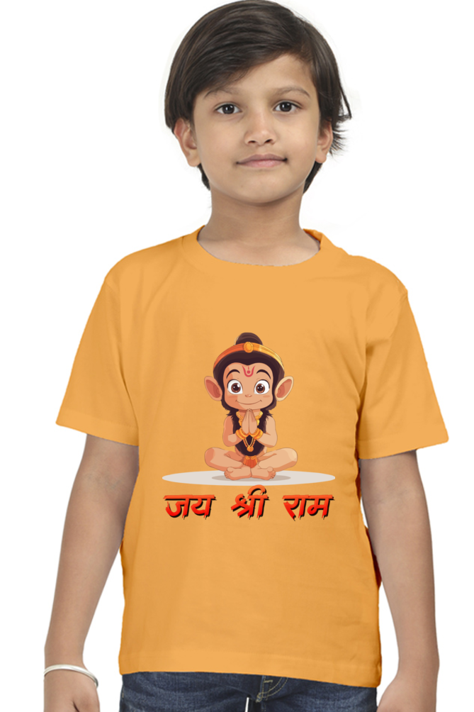 Hanuman Bhakti Round Neck Half Sleeve Classic T-Shirts for Boy Vastrdhamm