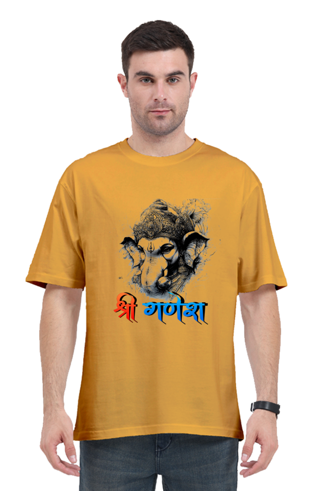 Ganesha Wisdom Oversized Classic T-Shirts for Men Vastrdhamm