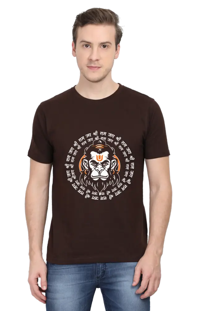 Jai Shri Ram Hanuman's Devotion T-Shirt | Regular Fit Vastrdhamm