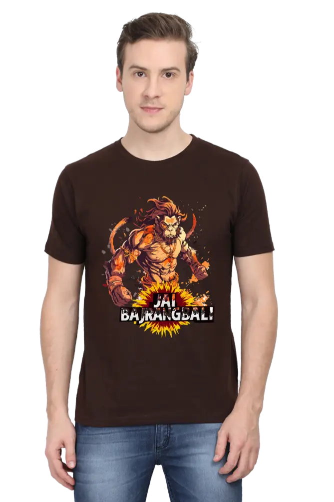 Jai Bajrang Bali Unleashing Divine Power T-Shirt | Regular Fit Vastrdhamm