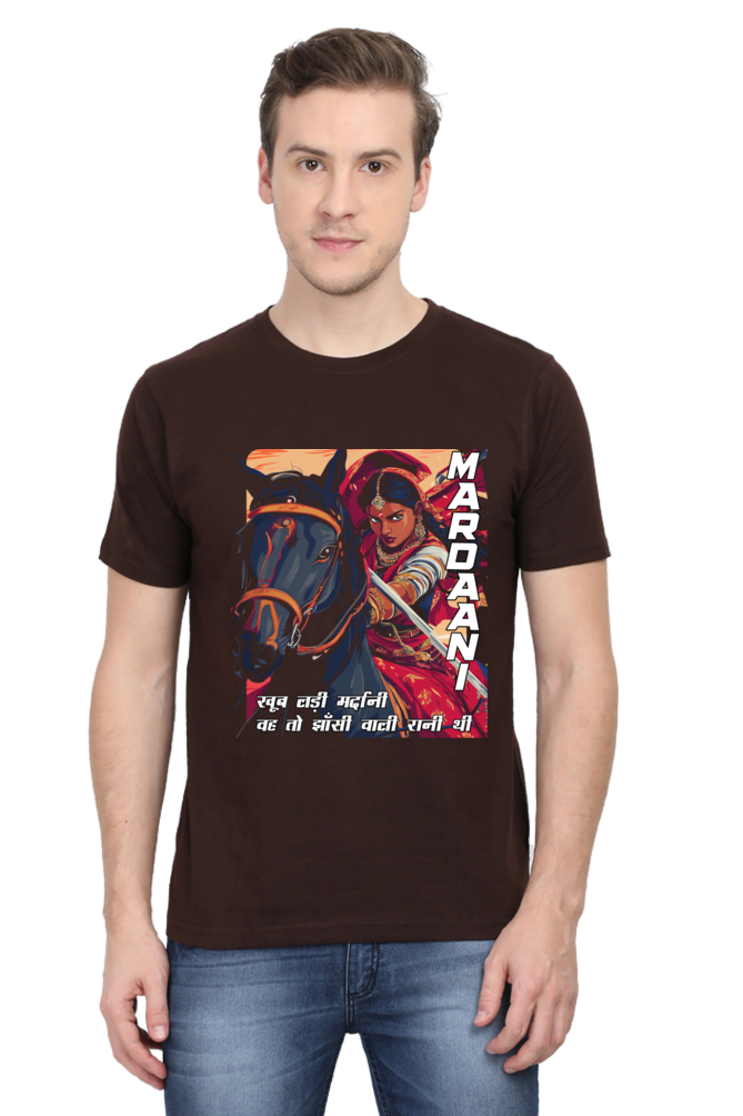 Lakshmi Bai Courage Unleashed Round Neck Half Sleeve Classic T-Shirts for Men Vastrdhamm