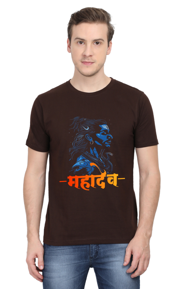 Shiv Ji Shankar Round Neck Half Sleeve Classic T-Shirts for Men Vastrdhamm