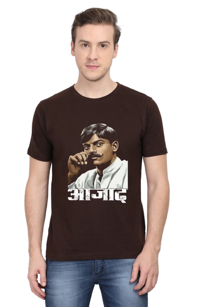 Chandra Shekhar Azad Courage Round Neck Half Sleeve Classic T-Shirts for Men Vastrdhamm