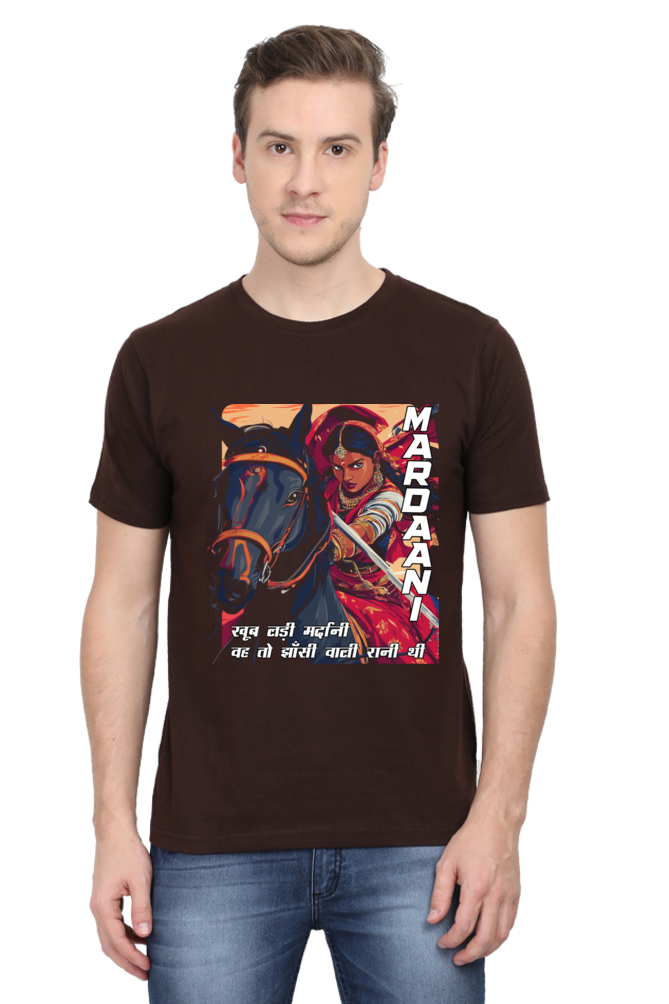 Lakshmi Bai Courage Unleashed Round Neck Half Sleeve Classic T-Shirts for Men Vastrdhamm