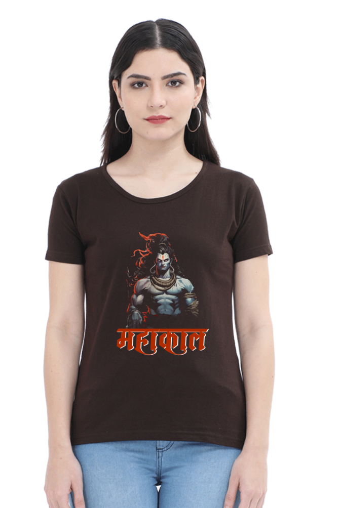 Shiv Ji Shankar Round Neck Half Sleeve Classic T-Shirts for Women Vastrdhamm