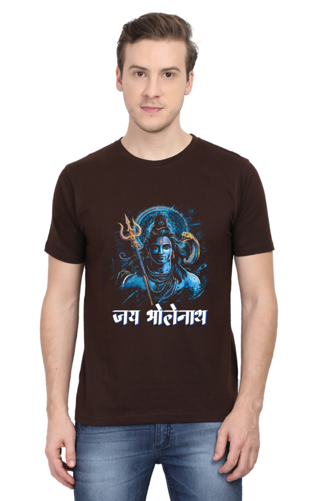 Shiv Ji Trishul Power Round Neck Half Sleeve Classic T-Shirts for Men Vastrdhamm