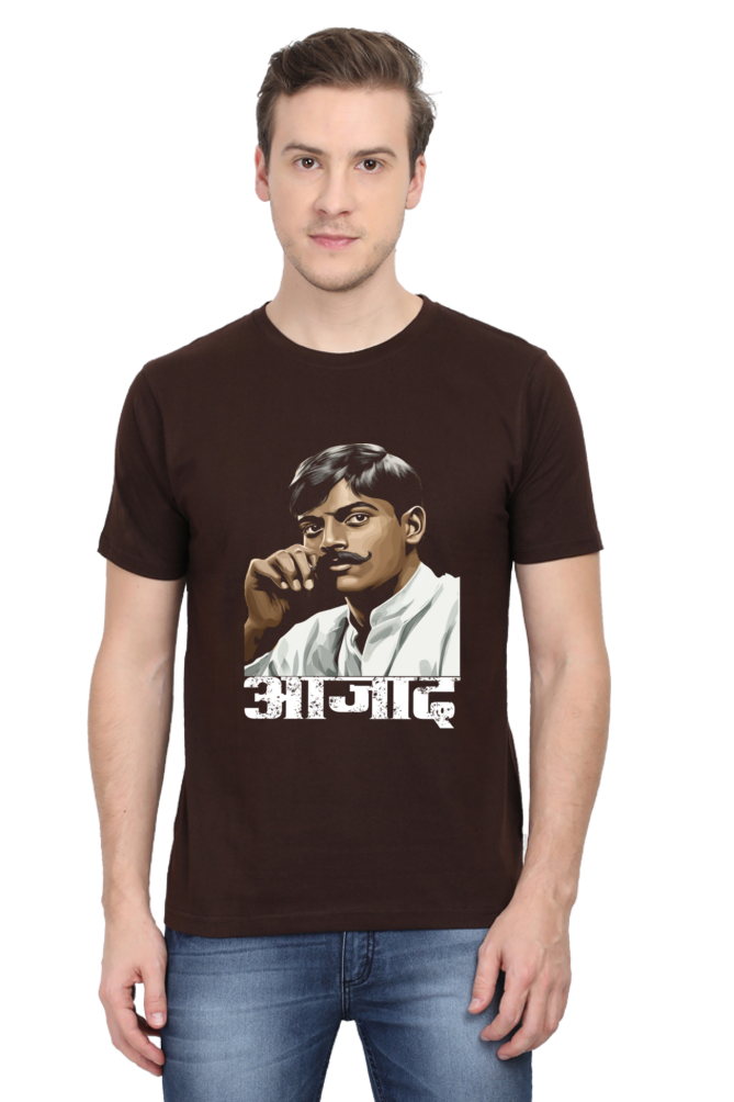 Chandra Shekhar Azad Courage Round Neck Half Sleeve Classic T-Shirts for Men Vastrdhamm