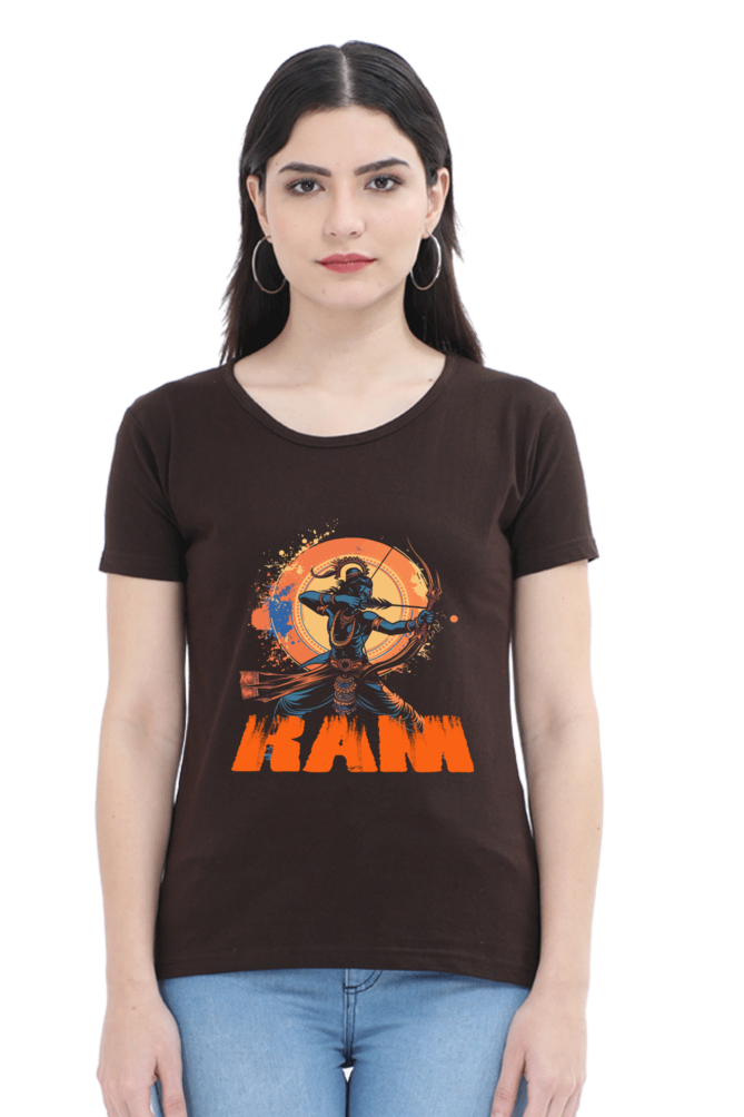 Ram Ji Maryada Purushottam Round Neck Half Sleeve Classic T-Shirts for Women Vastrdhamm