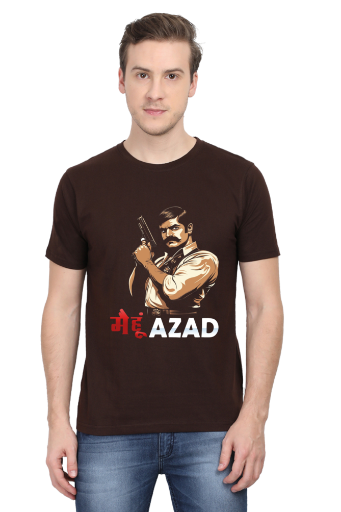 Chandra Shekhar Azad Revolution Round Neck Half Sleeve Classic T-Shirts for Men Vastrdhamm