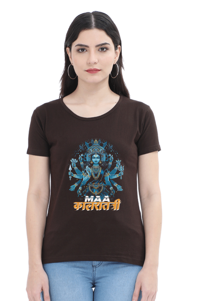 Durga Shakti Round Neck Half Sleeve Classic T-Shirts for Women Vastrdhamm