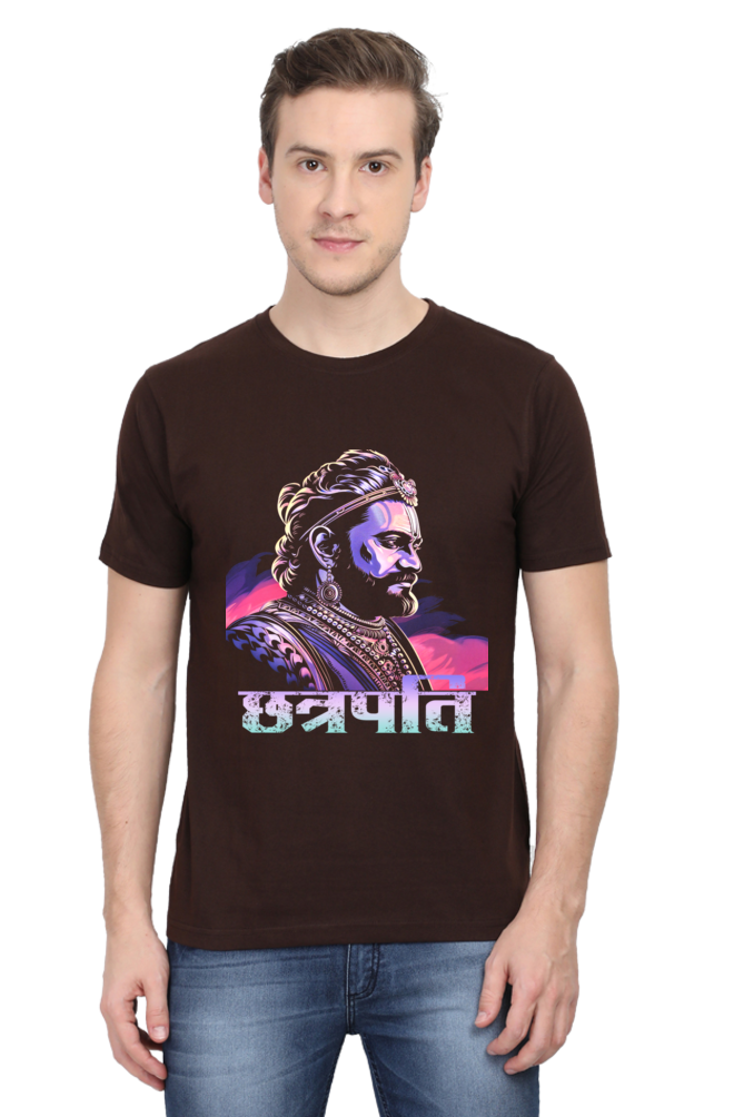 Shivaji Maharaj Warrior Spirit Round Neck Half Sleeve Classic T-Shirts for Men Vastrdhamm