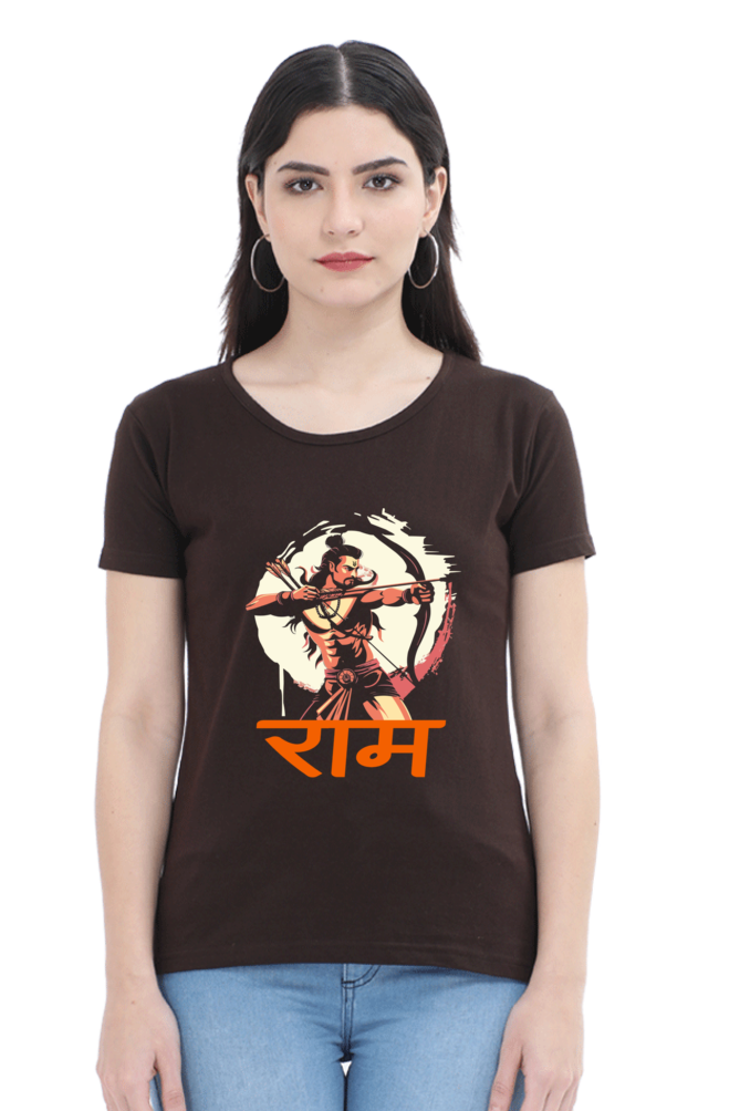 Ram Ji Divine Grace Round Neck Half Sleeve Classic T-Shirts for Women Vastrdhamm