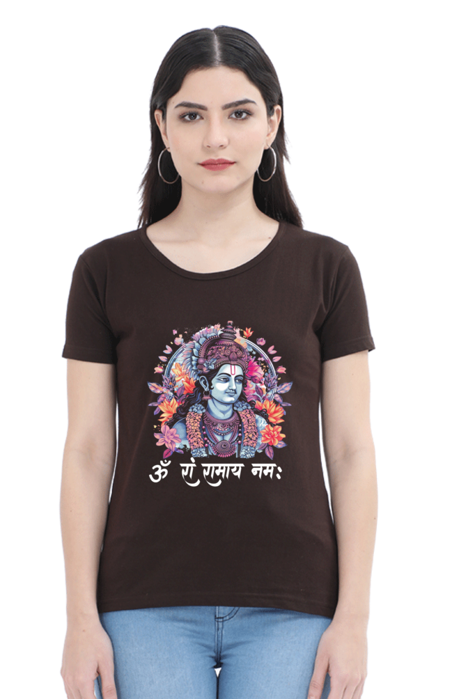 Ram Ji Righteous Path Round Neck Half Sleeve Classic T-Shirts for Women Vastrdhamm