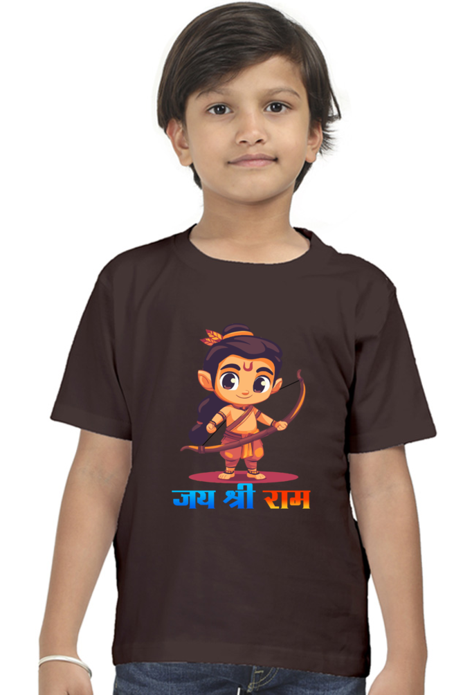 Ram Ji Divine Protector Round Neck Half Sleeve Classic T-Shirts for Boy Vastrdhamm