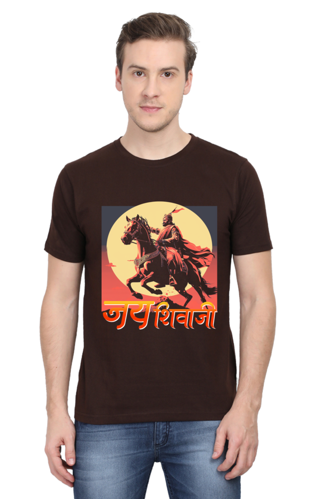 Shivaji Maharaj Valor Round Neck Half Sleeve Classic T-Shirts for Men Vastrdhamm