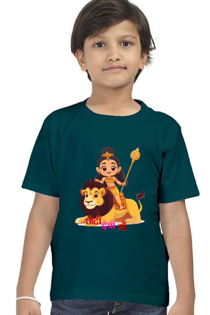 Maa Durga Power Round Neck Half Sleeve Classic T-Shirts for Boy Vastrdhamm