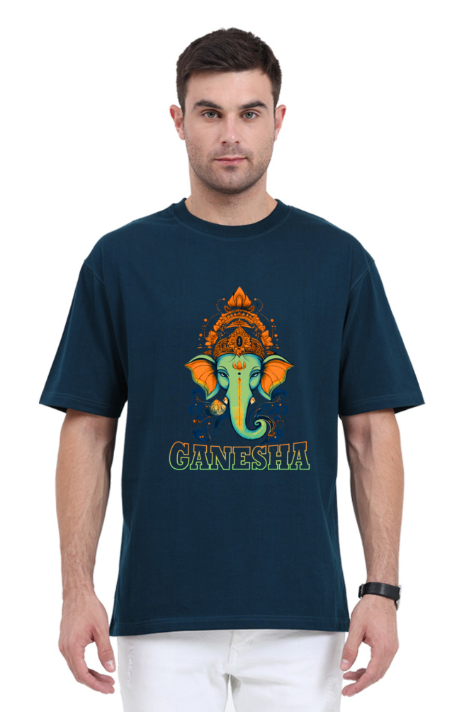 Jai Ganesha Glory Oversized Classic T-Shirts for Men Vastrdhamm