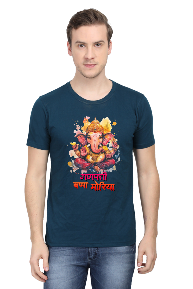 Ganesha Wisdom Round Neck Half Sleeve Classic T-Shirts for Men Vastrdhamm