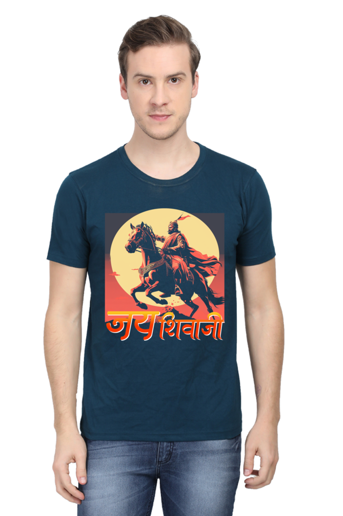 Shivaji Maharaj Valor Round Neck Half Sleeve Classic T-Shirts for Men Vastrdhamm