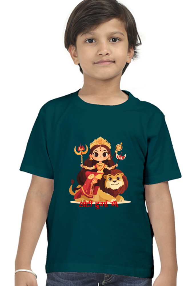 Durga Blessings Round Neck Half Sleeve Classic T-Shirts for Boy Vastrdhamm