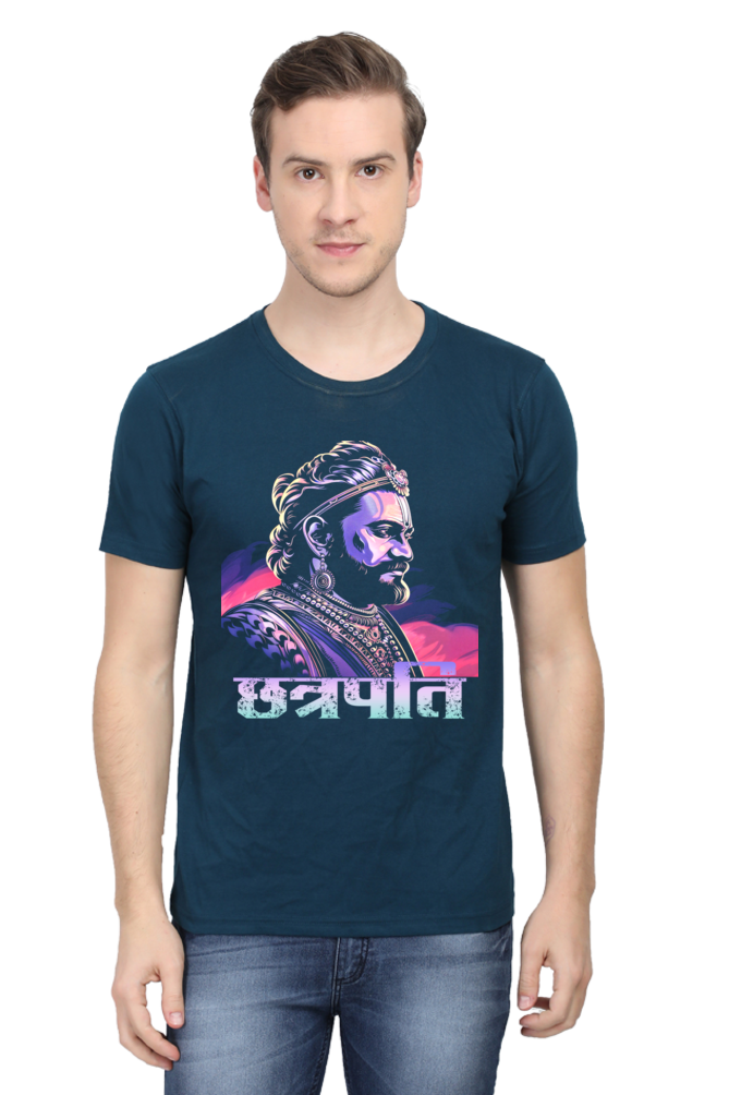 Shivaji Maharaj Warrior Spirit Round Neck Half Sleeve Classic T-Shirts for Men Vastrdhamm