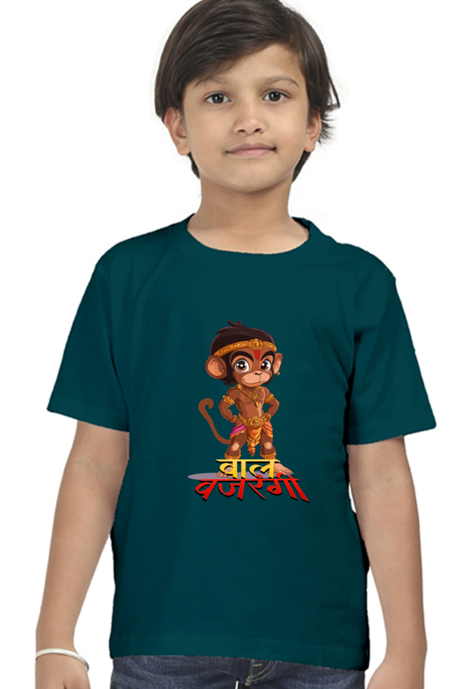 Hanuman Strength Round Neck Half Sleeve Classic T-Shirts for Boy Vastrdhamm