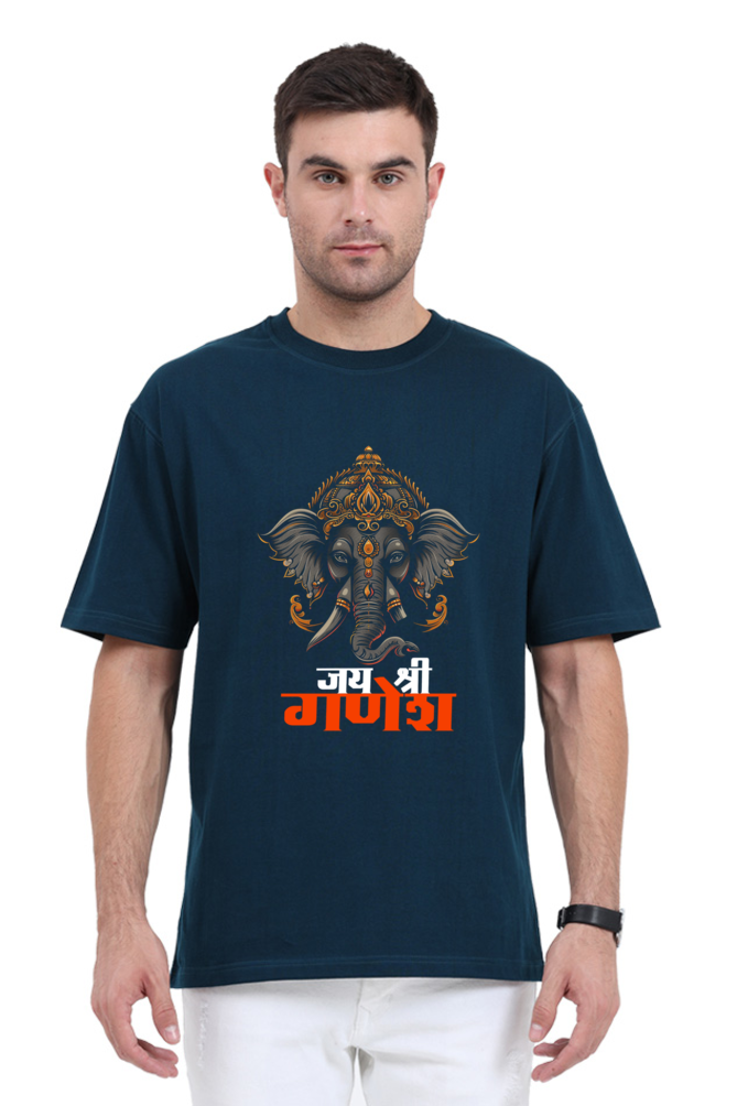 Ganesha Devotion Oversized Classic T-Shirts for Men Vastrdhamm