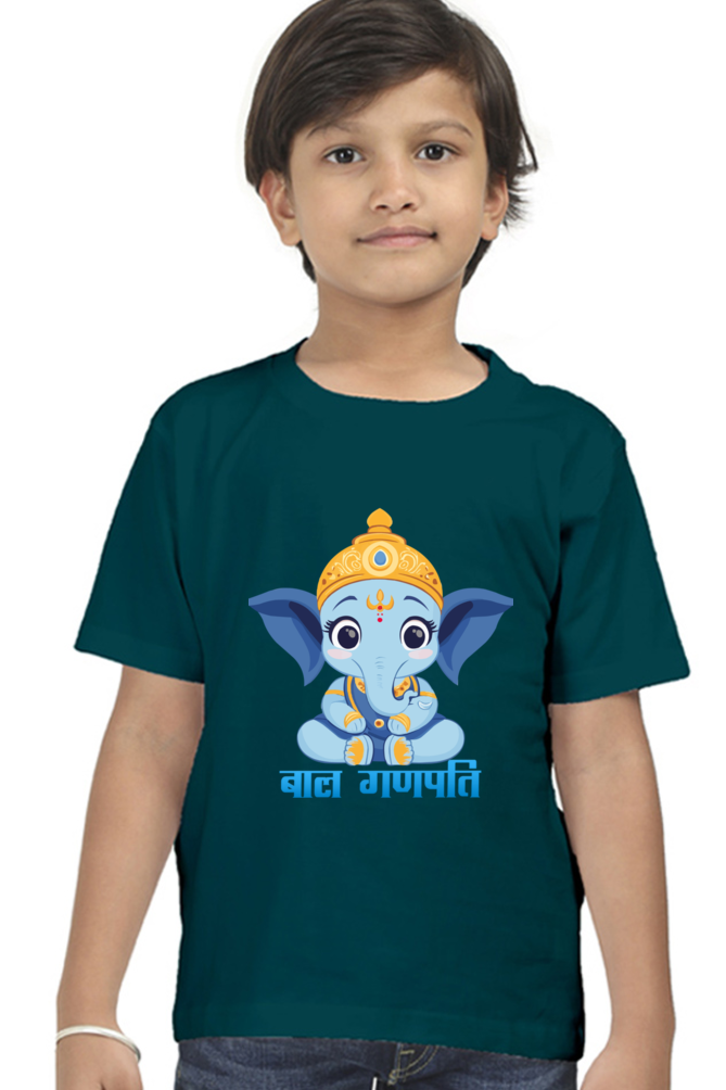 Jai Ganesha Power Round Neck Half Sleeve Classic T-Shirts for Boy Vastrdhamm