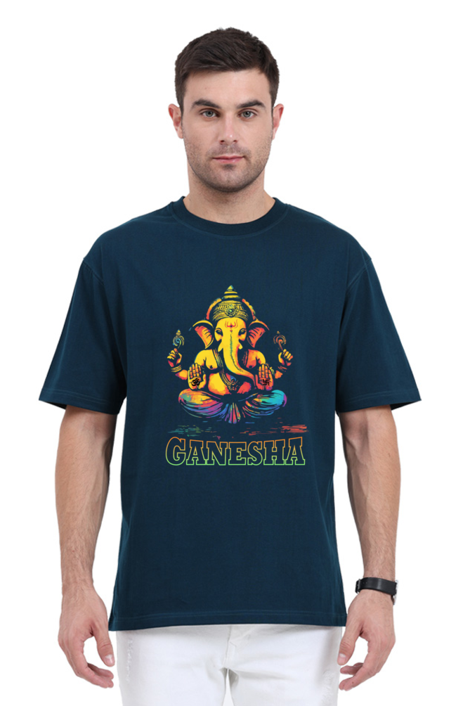 Jai Ganesha Power Oversized Classic T-Shirts for Men Vastrdhamm