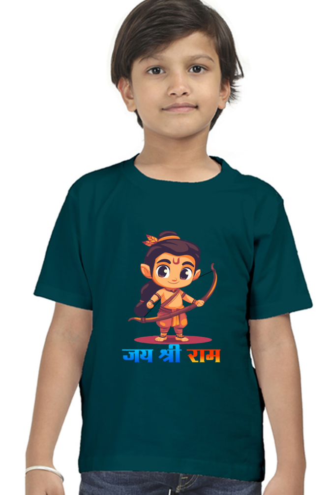 Ram Ji Divine Protector Round Neck Half Sleeve Classic T-Shirts for Boy Vastrdhamm