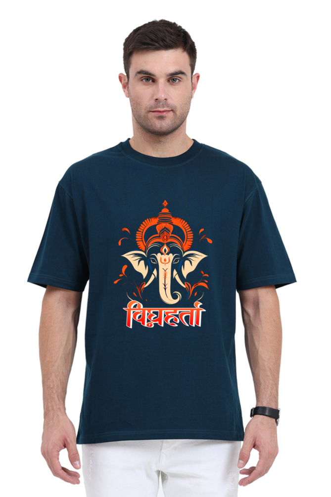 Jai Ganesha Spirit Oversized Classic T-Shirts for Men Vastrdhamm