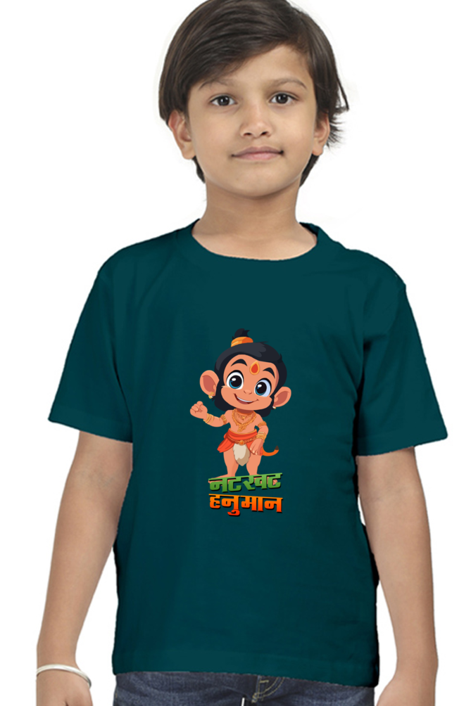 Hanuman Warrior Spirit Round Neck Half Sleeve Classic T-Shirts for Boy Vastrdhamm