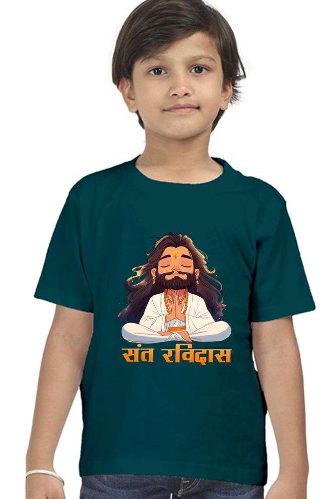 Sant Ravidas Wisdom Round Neck Half Sleeve Classic T-Shirts for Boy Vastrdhamm