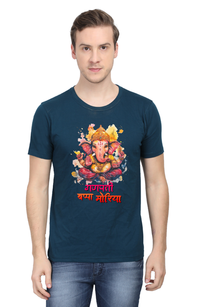 Ganesha Wisdom Round Neck Half Sleeve Classic T-Shirts for Men Vastrdhamm