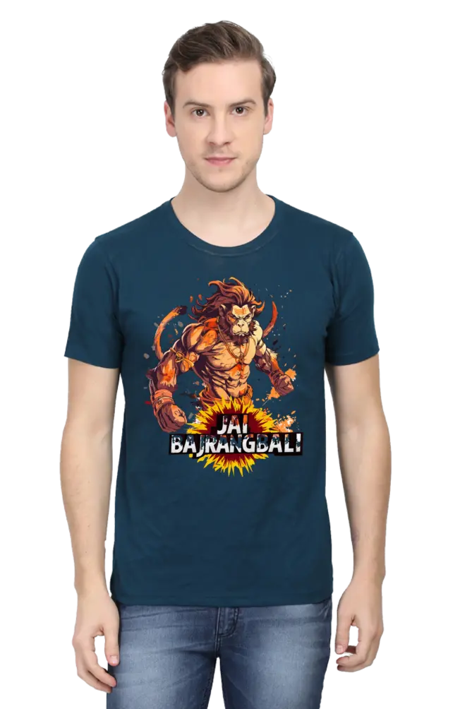 Jai Bajrang Bali Unleashing Divine Power T-Shirt | Regular Fit Vastrdhamm