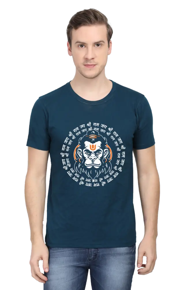 Jai Shri Ram Hanuman's Devotion T-Shirt | Regular Fit Vastrdhamm