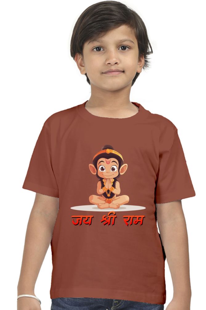 Hanuman Bhakti Round Neck Half Sleeve Classic T-Shirts for Boy Vastrdhamm