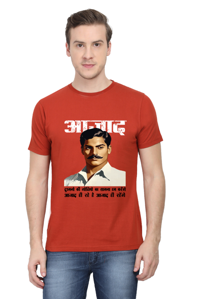 Chandra Shekhar Azad Spirit Round Neck Half Sleeve Classic T-Shirts for Men Vastrdhamm