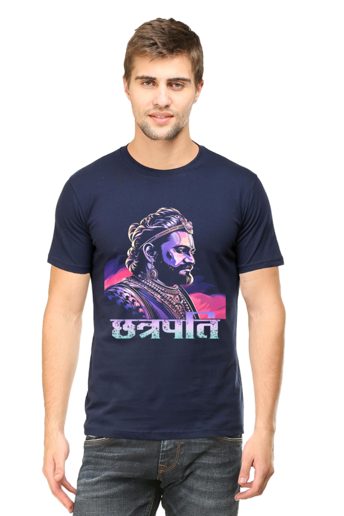 Shivaji Maharaj Warrior Spirit Round Neck Half Sleeve Classic T-Shirts for Men Vastrdhamm