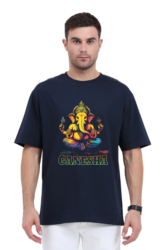 Jai Ganesha Power Oversized Classic T-Shirts for Men Vastrdhamm