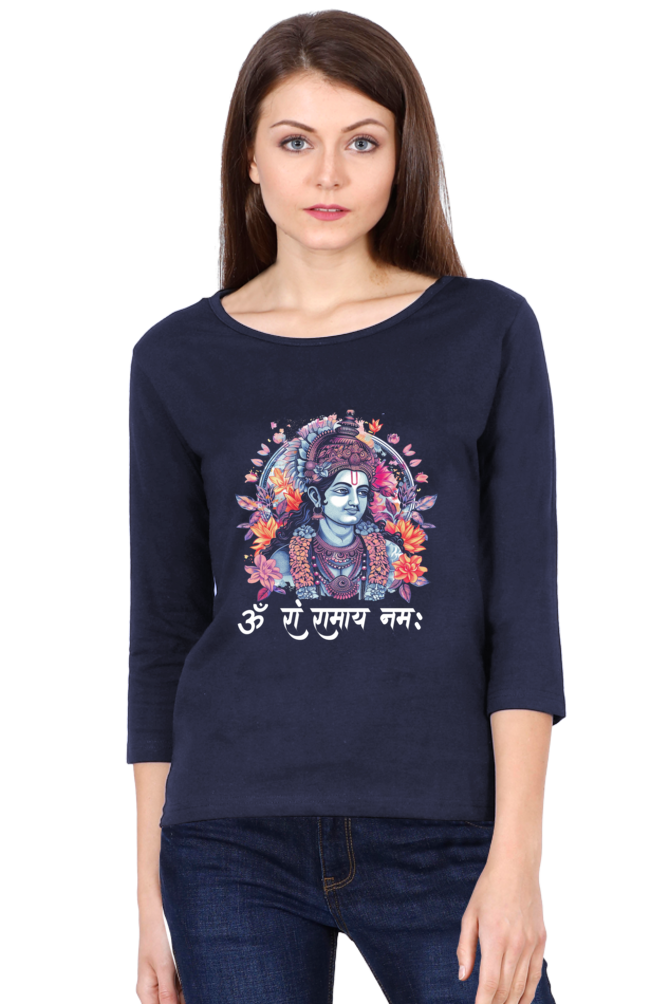 Ram Ji Righteous Path Round Neck Full Sleeve T-Shirts for Women Vastrdhamm