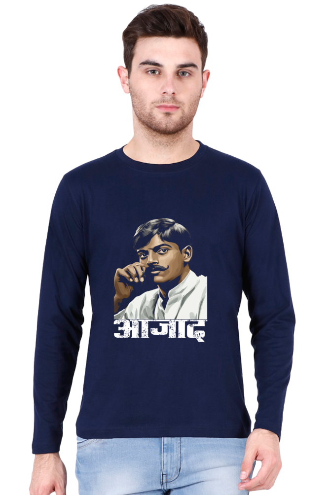 Chandra Shekhar Azad Courage Round Neck Full Sleeve T-Shirts for Men Vastrdhamm