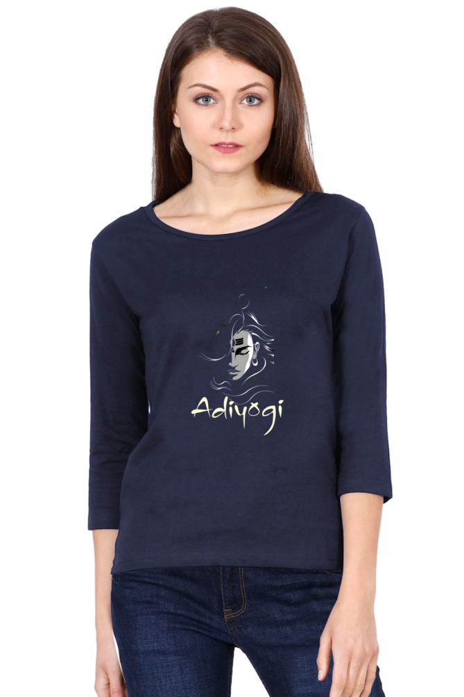 Shiv Ji Nataraja Round Neck Full Sleeve T-Shirts for Women Vastrdhamm